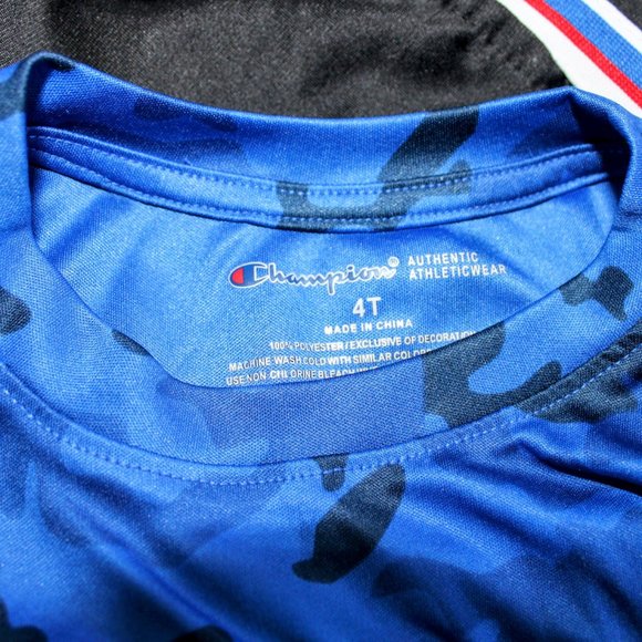 Champion Boys Shirt Size 4T Short Sleeve Athletic T-Shirt Basketball Blue Orange - Picture 2 of 2